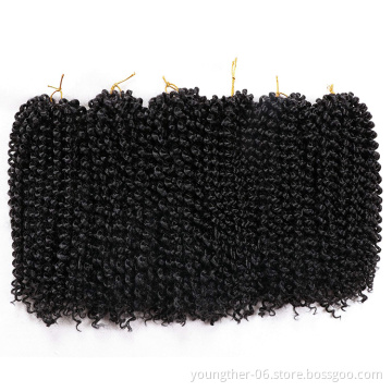 18Inch Crochet Hair Jerry Curly  Synthetic Crochet Braiding Hair Extension Kinky Curly Black Brown Ombre  Braids Passion Twist